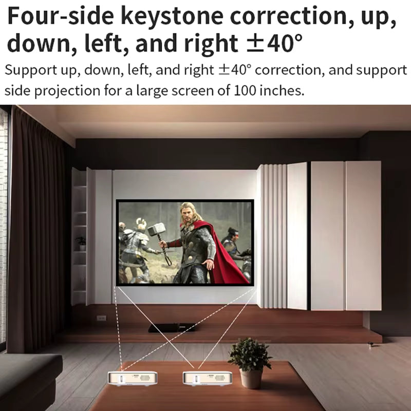 Full HD 1080P 4K Smart Projector with Auto Focus, Android 13, 5G WiFi, DLP Technology, 10500mAh Battery, Mobile Smartphone Compatible Beamer