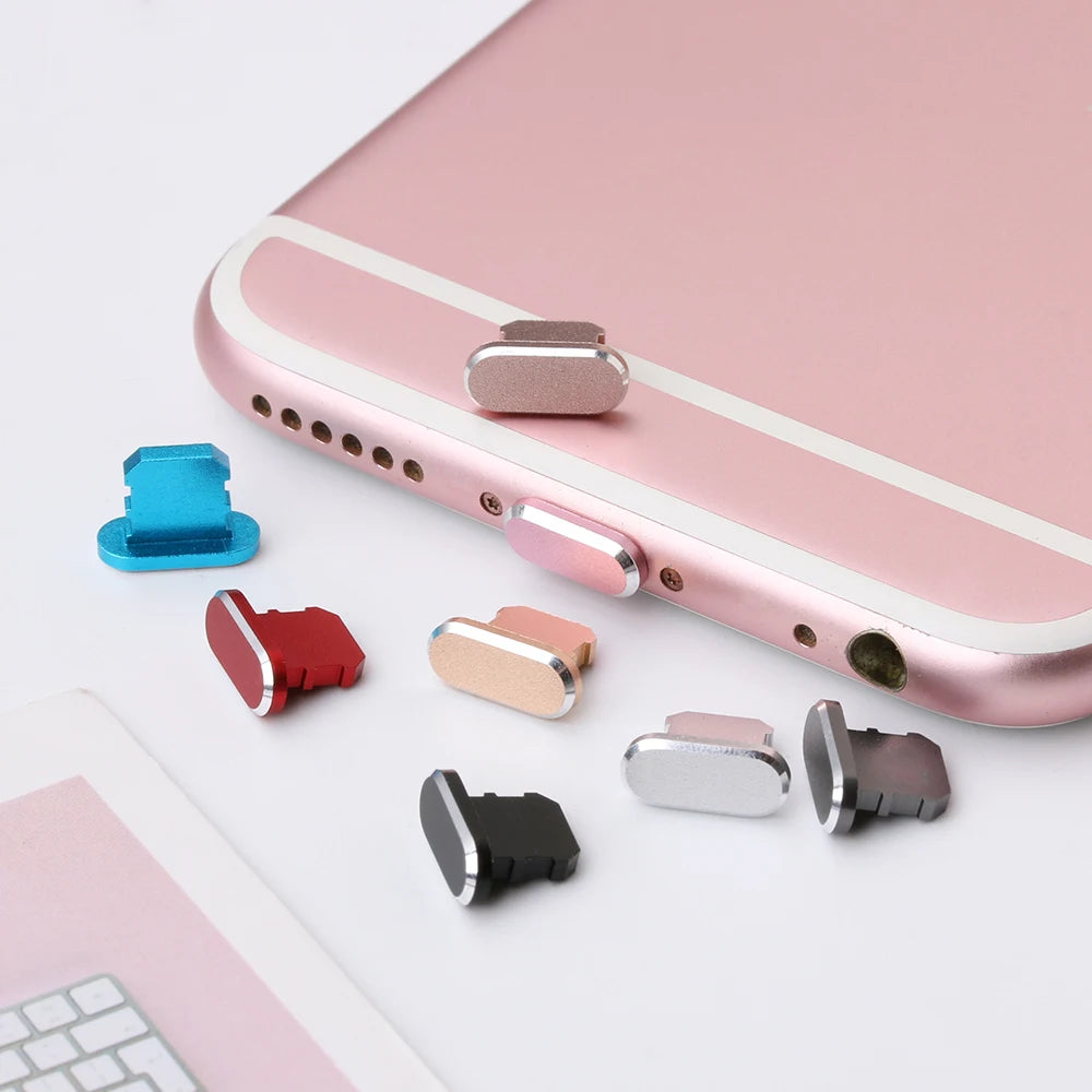 Practical Dustproof Cover Aluminium Alloy Metal anti Dust Charger Dock Plug Stopper Cap for Iphone X XR 14 13 12 11 Pro Max Plus