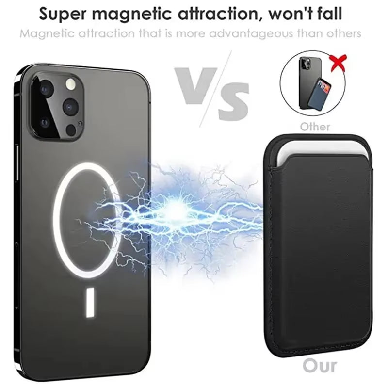 Premium Leather Wallet Case for iPhone 15 Pro Max - MagSafe Compatible with iPhone 14, 13, 12 - Stylish Card Holder with Strong Magnets