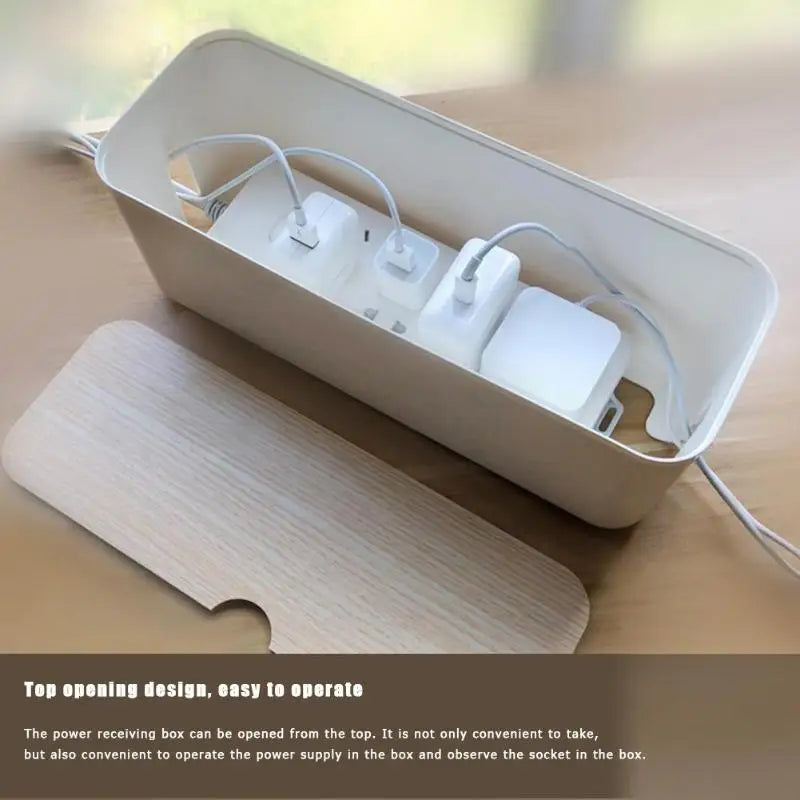 Cable Storage Box Power Strip Wire Case anti Dust Charger Socket Organizer Tablet Phone Network Line Storage Bin Wire Management