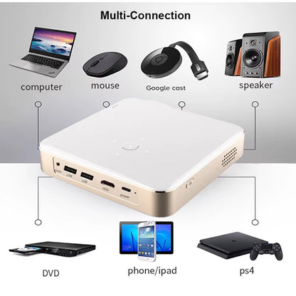 Full HD 1080P 4K Smart Projector with Auto Focus, Android 13, 5G WiFi, DLP Technology, 10500mAh Battery, Mobile Smartphone Compatible Beamer
