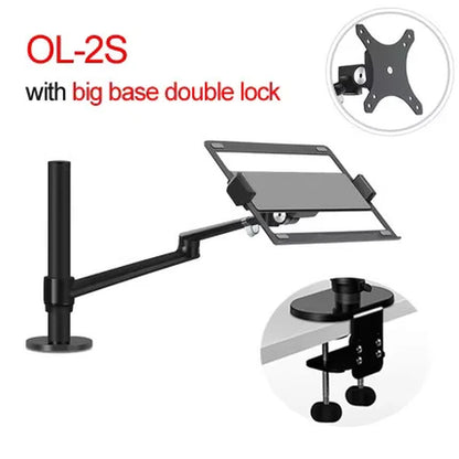 OL-1S OL-2S Aluminum Multifunction 10"-17"Ergonomics Desk Laptop Stand Holder Full Motion Clamp Grommet Monitor Tray