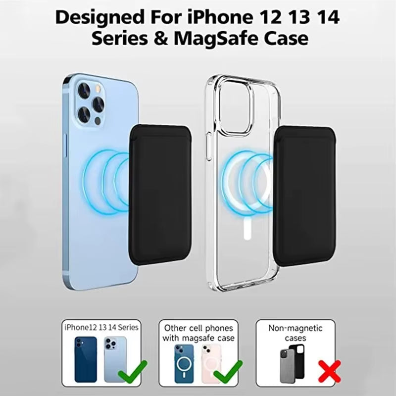 Premium Leather Wallet Case for iPhone 15 Pro Max - MagSafe Compatible with iPhone 14, 13, 12 - Stylish Card Holder with Strong Magnets