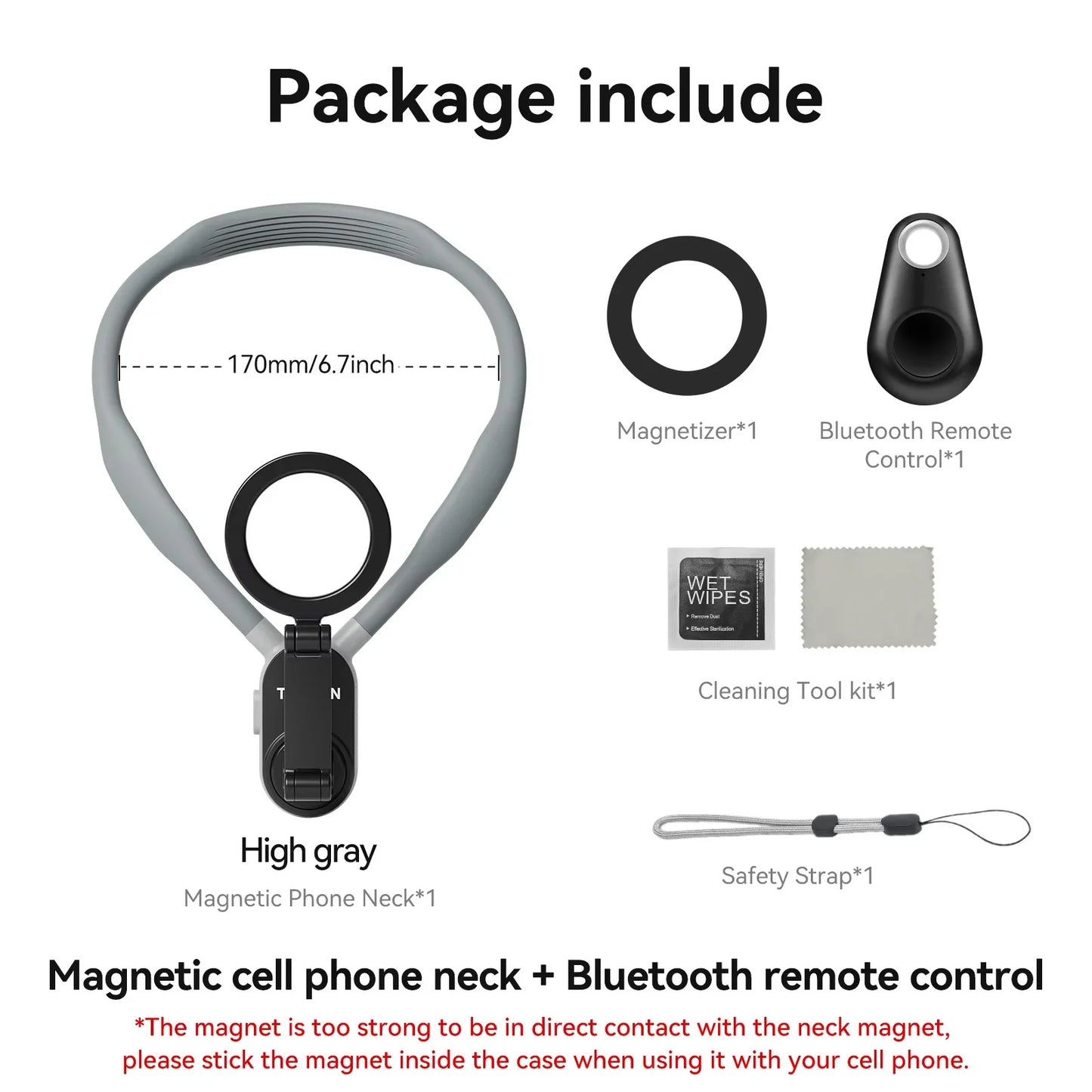 Silicone Magnetic Neck Mount Quick Release Hold for Iphone 15 14 13 12 11 10 SAMSUNG HUAWEI XIAOMI Phone Accessories