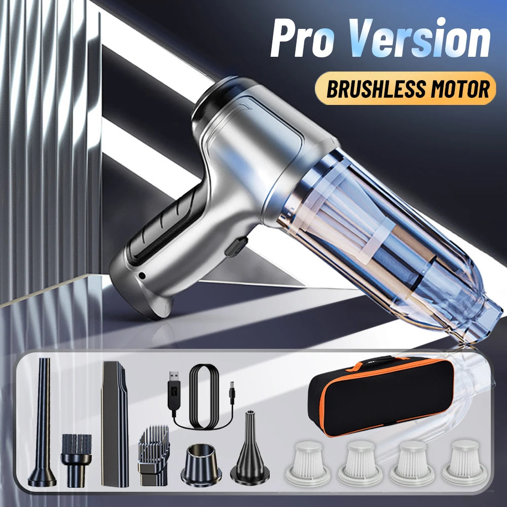 Portable Wireless Car Vacuum Cleaner with 95000PA Strong Suction - Handheld and Powerful Blower for Home and Vehicle Use