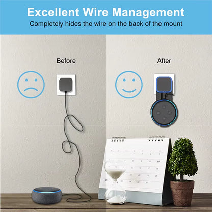 Sleek Wall Mount for Amazon Echo Dot 3rd Gen - Screwless Cable Management for a Tidy Setup