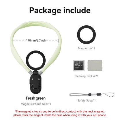 Silicone Magnetic Neck Mount Quick Release Hold for Iphone 15 14 13 12 11 10 SAMSUNG HUAWEI XIAOMI Phone Accessories