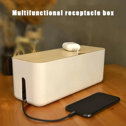 Cable Storage Box Power Strip Wire Case anti Dust Charger Socket Organizer Tablet Phone Network Line Storage Bin Wire Management