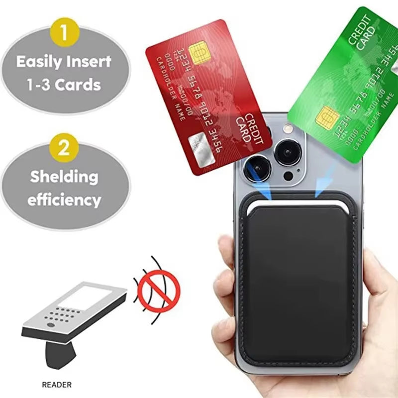 Premium Leather Wallet Case for iPhone 15 Pro Max - MagSafe Compatible with iPhone 14, 13, 12 - Stylish Card Holder with Strong Magnets