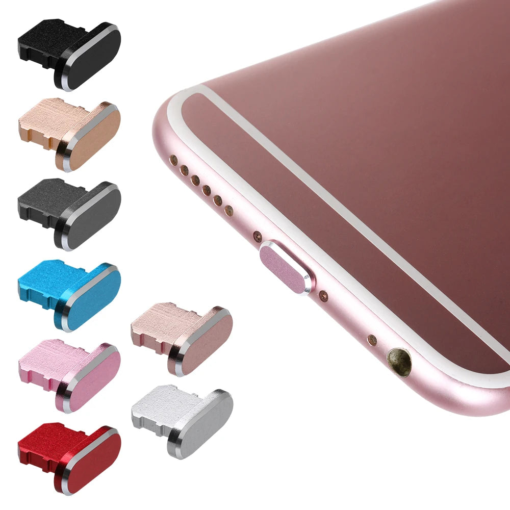 Practical Dustproof Cover Aluminium Alloy Metal anti Dust Charger Dock Plug Stopper Cap for Iphone X XR 14 13 12 11 Pro Max Plus
