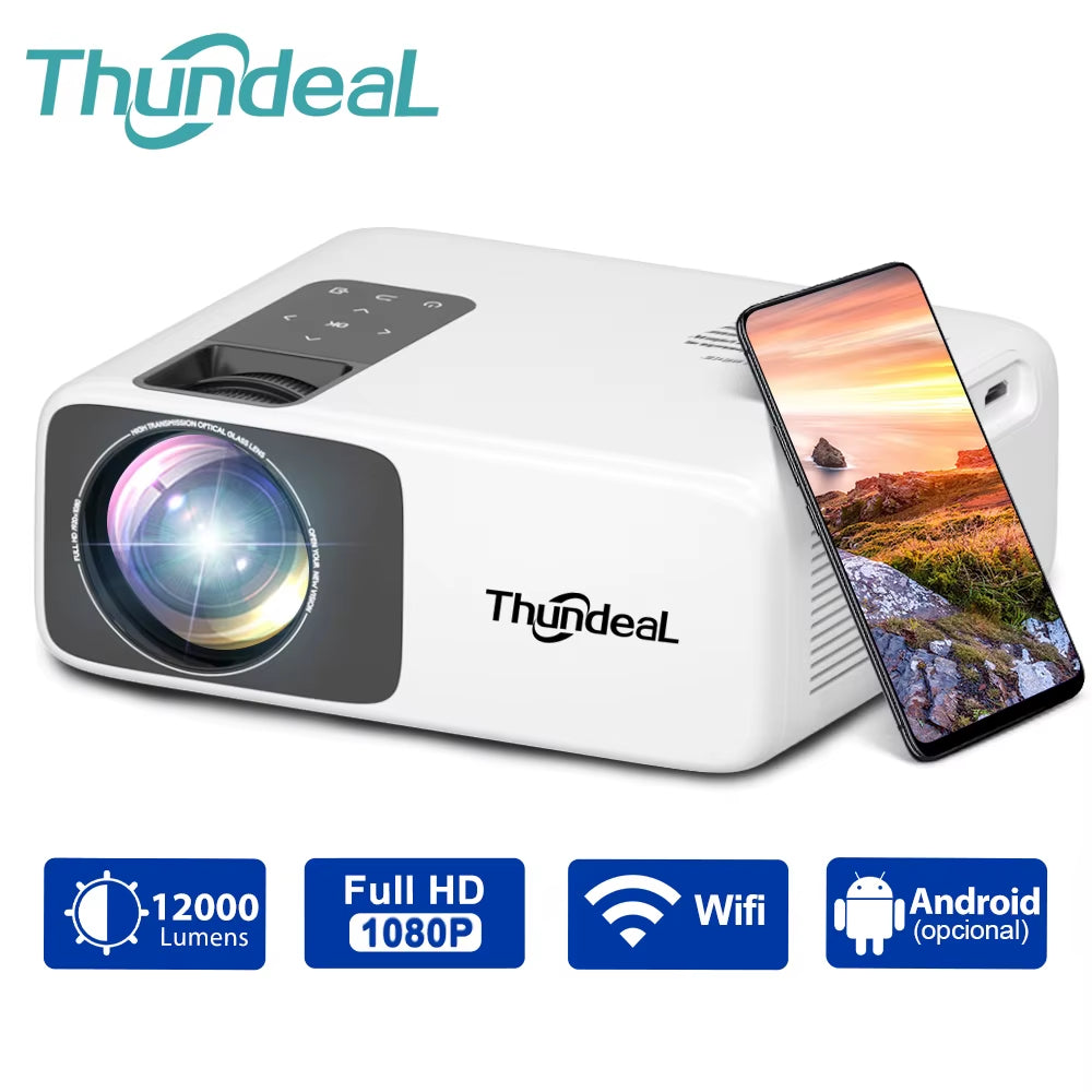 Td93Pro Full HD 1080P Portable Projector - 2K 4K WiFi Home Theater Cinema 3D Smart Device