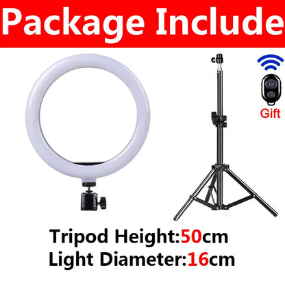 LED Selfie Ring Lighting Photographic Selfie Ring Lamp USB Remote Fill Light for Youtube Tiktok Video Live Phone Holder & Tripod
