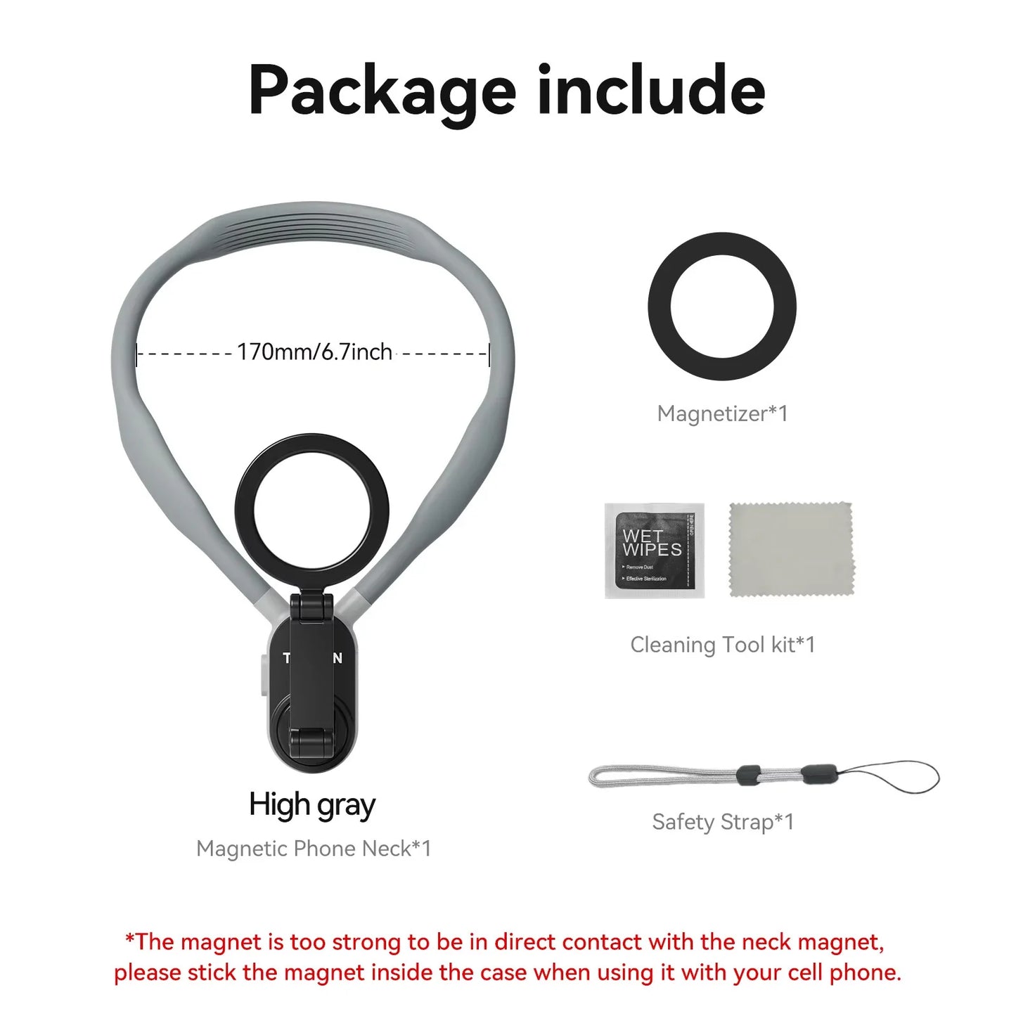 Silicone Magnetic Neck Mount Quick Release Hold for Iphone 15 14 13 12 11 10 SAMSUNG HUAWEI XIAOMI Phone Accessories