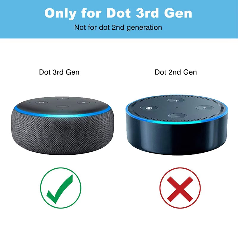 Sleek Wall Mount for Amazon Echo Dot 3rd Gen - Screwless Cable Management for a Tidy Setup