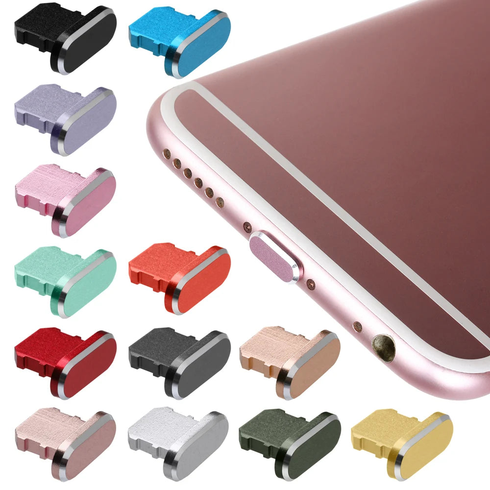 Practical Dustproof Cover Aluminium Alloy Metal anti Dust Charger Dock Plug Stopper Cap for Iphone X XR 14 13 12 11 Pro Max Plus