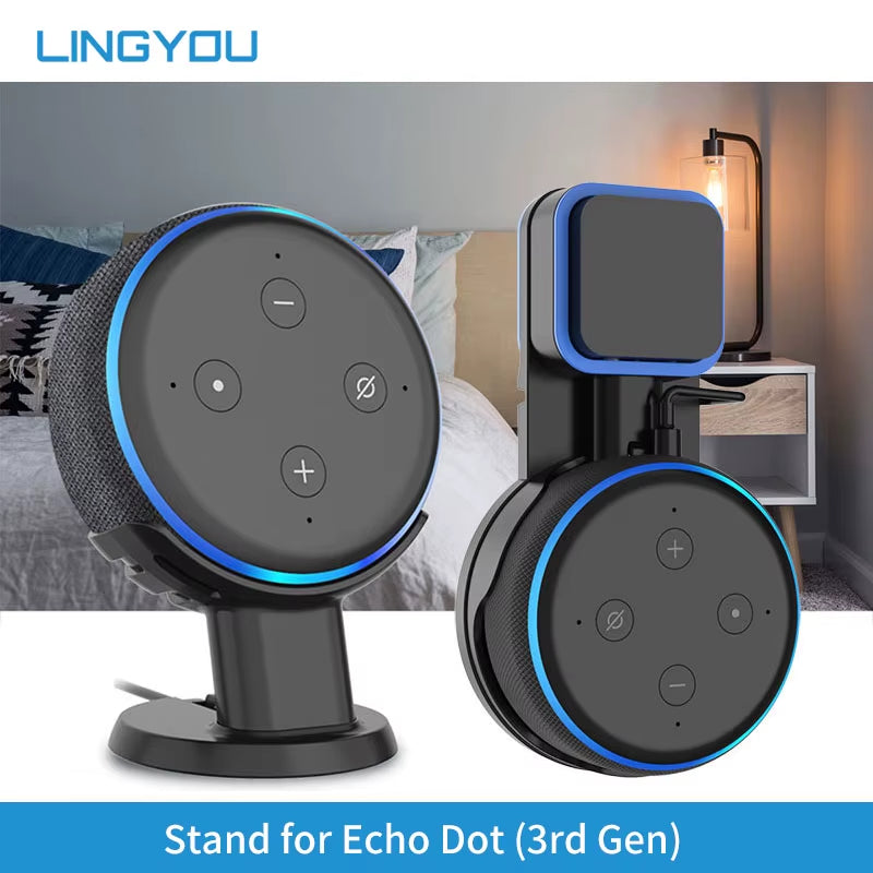 Sleek Wall Mount for Amazon Echo Dot 3rd Gen - Screwless Cable Management for a Tidy Setup