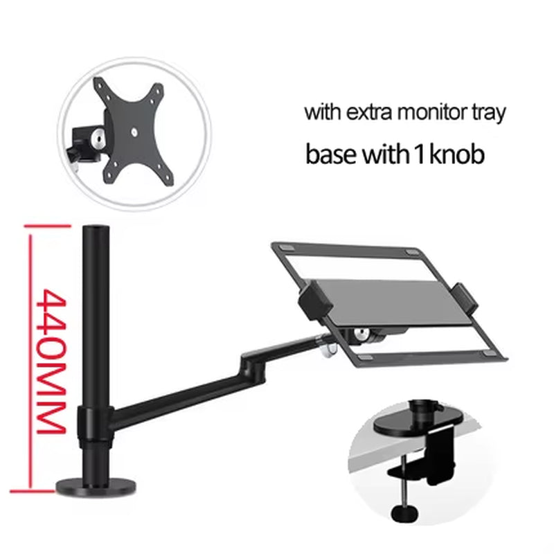 OL-1S OL-2S Aluminum Multifunction 10"-17"Ergonomics Desk Laptop Stand Holder Full Motion Clamp Grommet Monitor Tray