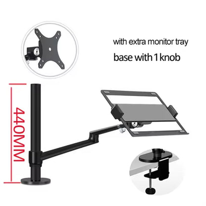 OL-1S OL-2S Aluminum Multifunction 10"-17"Ergonomics Desk Laptop Stand Holder Full Motion Clamp Grommet Monitor Tray