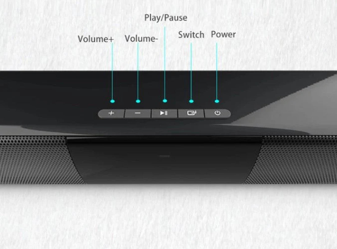 Kabelloses Bluetooth-Soundbar-Stereolautsprechersystem mit FM-Radio und USB-Anschluss – Cinewave