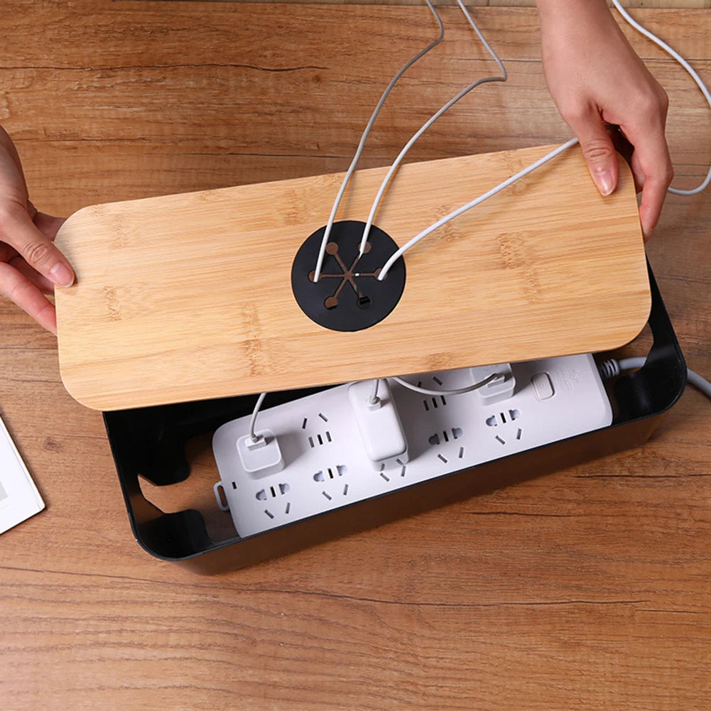 Cable Storage Box Power Strip Wire Case anti Dust Charger Socket Organizer Tablet Phone Network Line Storage Bin Wire Management