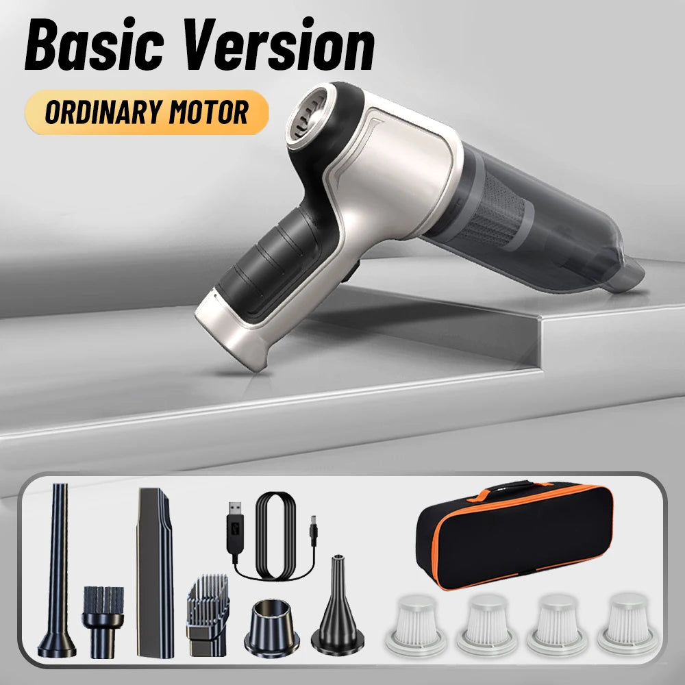 Portable Wireless Car Vacuum Cleaner with 95000PA Strong Suction - Handheld and Powerful Blower for Home and Vehicle Use