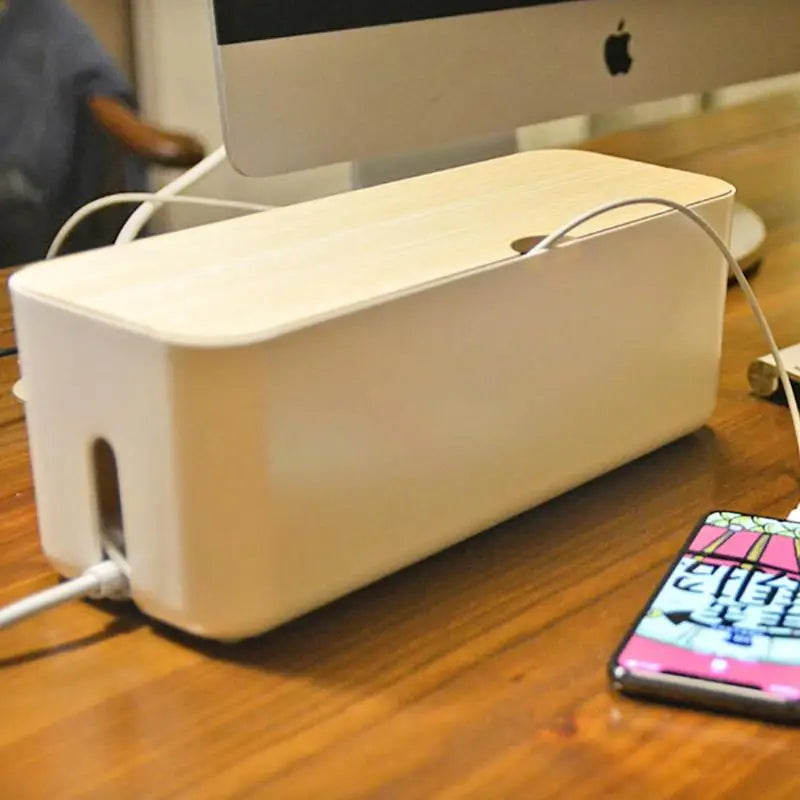 Cable Storage Box Power Strip Wire Case anti Dust Charger Socket Organizer Tablet Phone Network Line Storage Bin Wire Management
