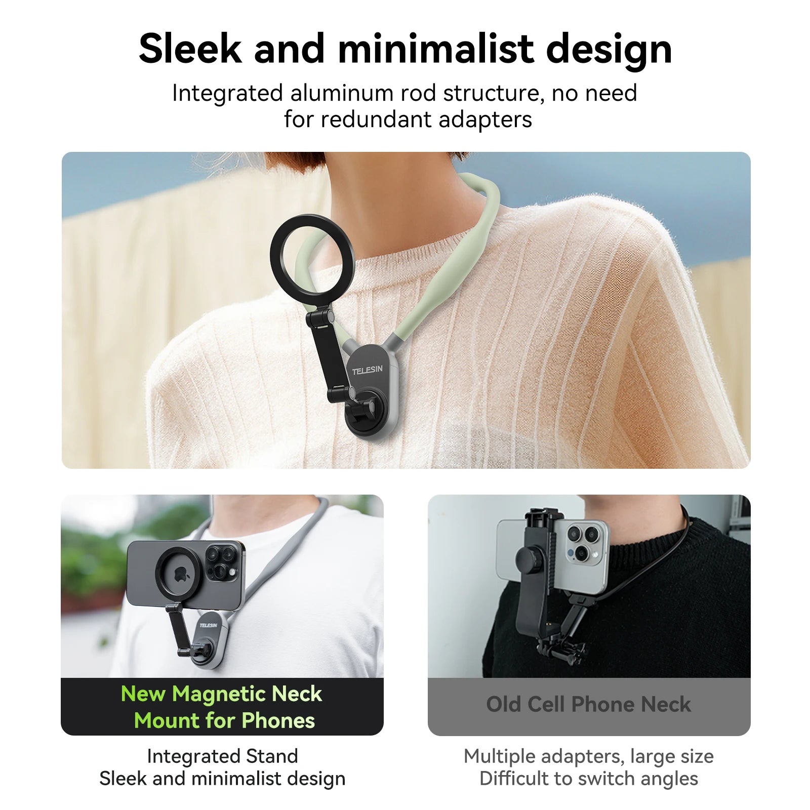 Silicone Magnetic Neck Mount Quick Release Hold for Iphone 15 14 13 12 11 10 SAMSUNG HUAWEI XIAOMI Phone Accessories