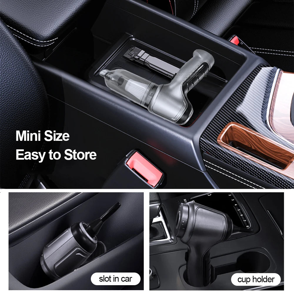 Portable Wireless Car Vacuum Cleaner with 95000PA Strong Suction - Handheld and Powerful Blower for Home and Vehicle Use