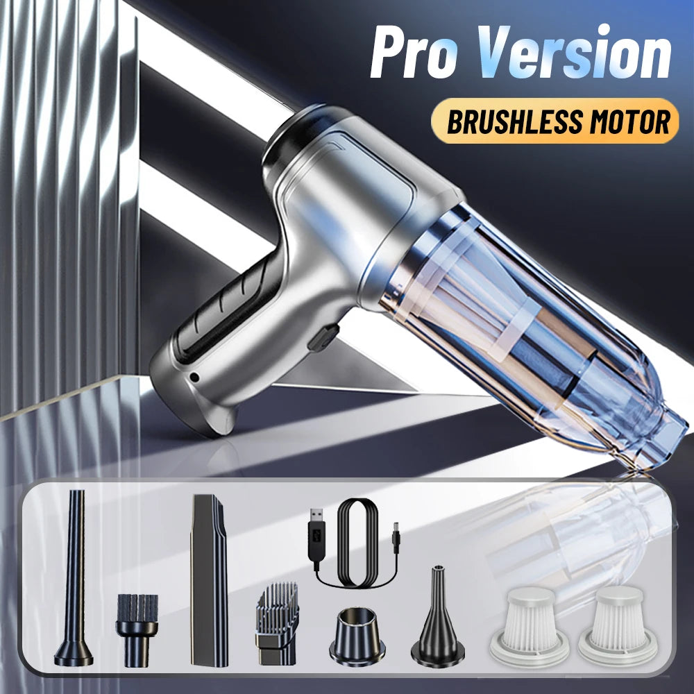Portable Wireless Car Vacuum Cleaner with 95000PA Strong Suction - Handheld and Powerful Blower for Home and Vehicle Use