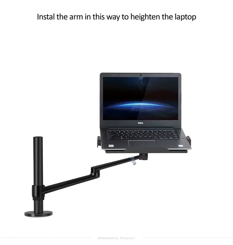 OL-1S OL-2S Aluminum Multifunction 10"-17"Ergonomics Desk Laptop Stand Holder Full Motion Clamp Grommet Monitor Tray