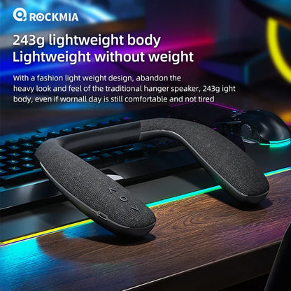 Experience Freedom with the Wireless Neckband Speaker - Surround Sound Bluetooth Neck Speakers with Built-in Microphone for Gaming and TV